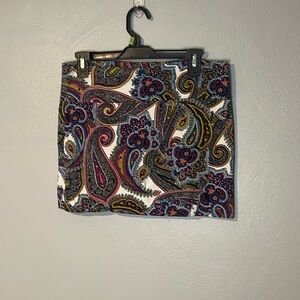 Cotton paisley mini skirt with stretch